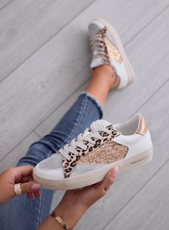 PEPPER - Sneakers stile vintage con glitter oro