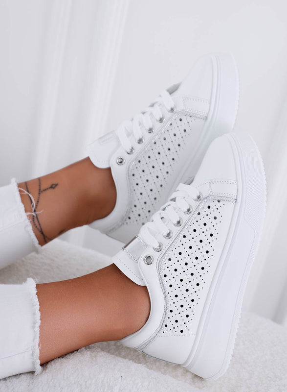 SHAY - Sneakers bianche traforate