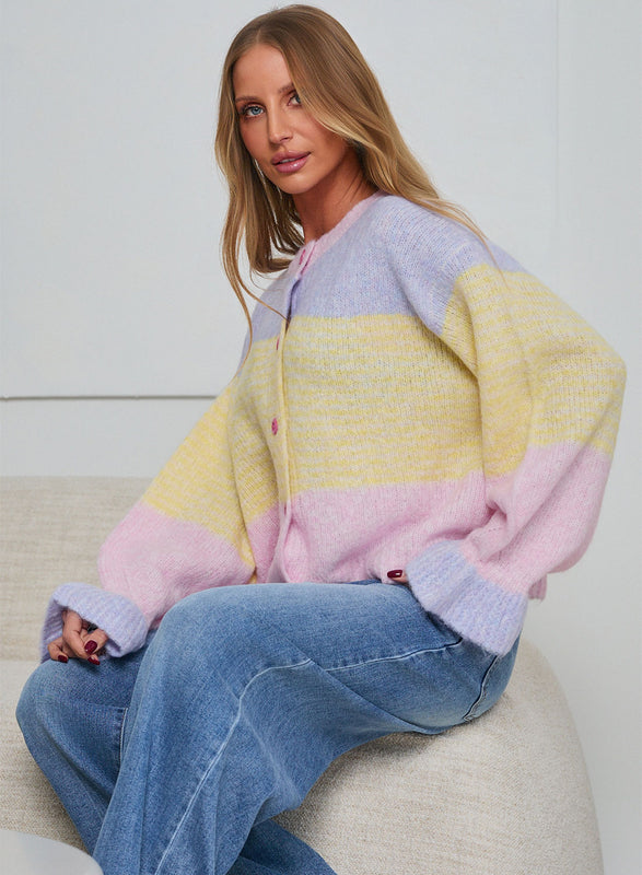 Cardigan oversize morbido colori pastello