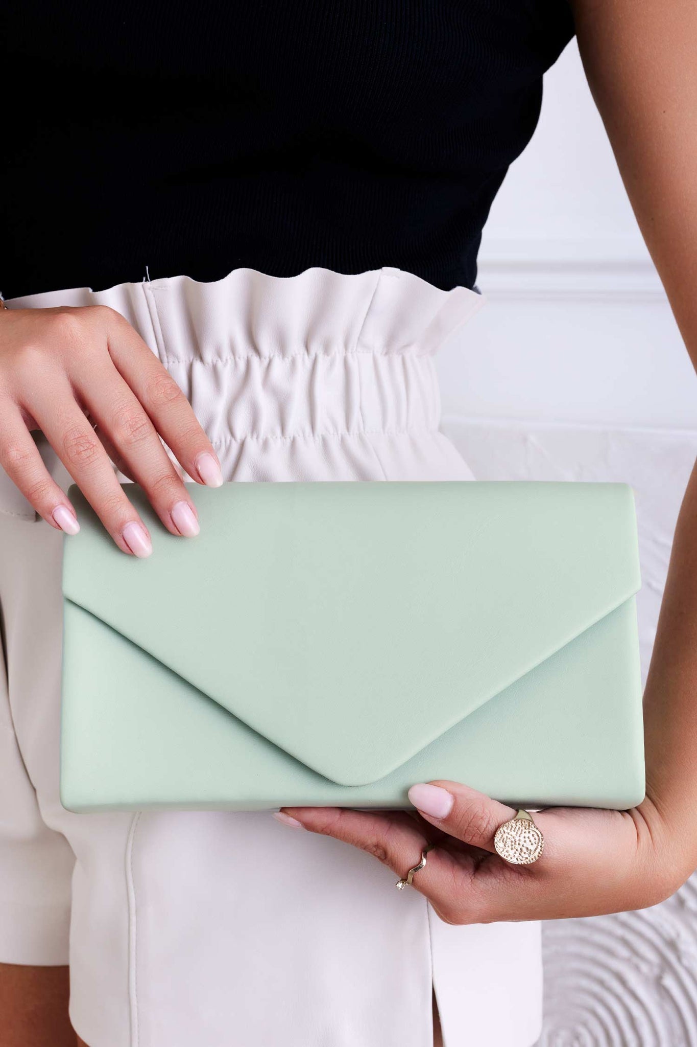 Pastel green B205 clutch bag