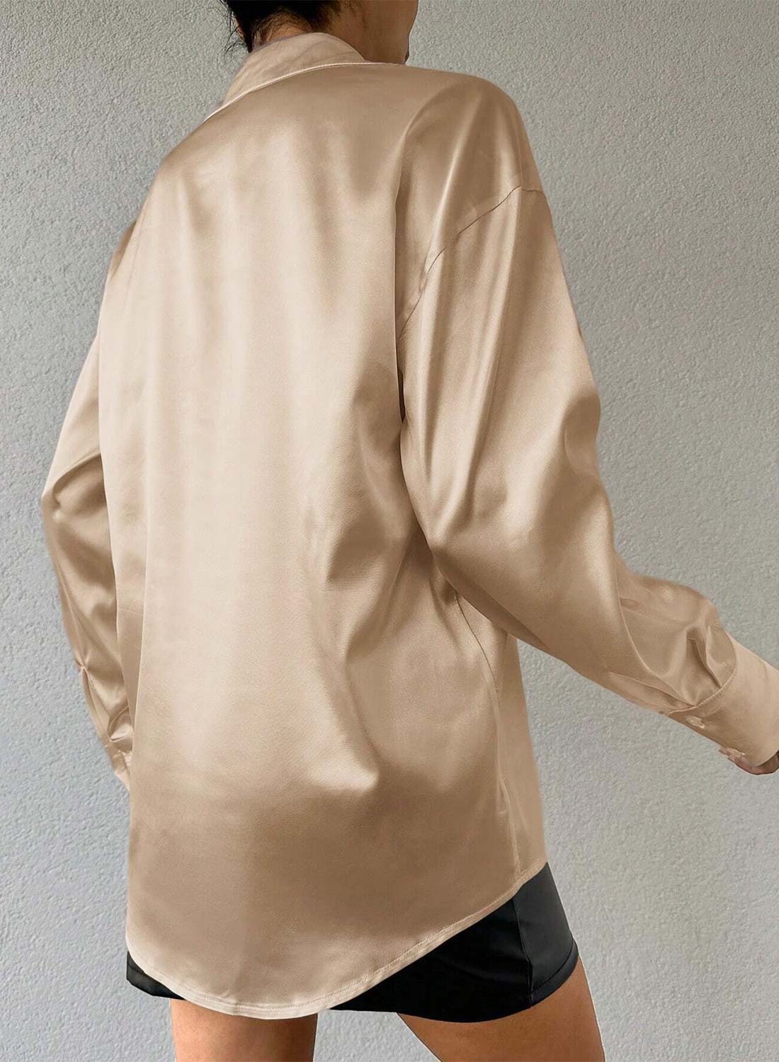 Beige satin shirt