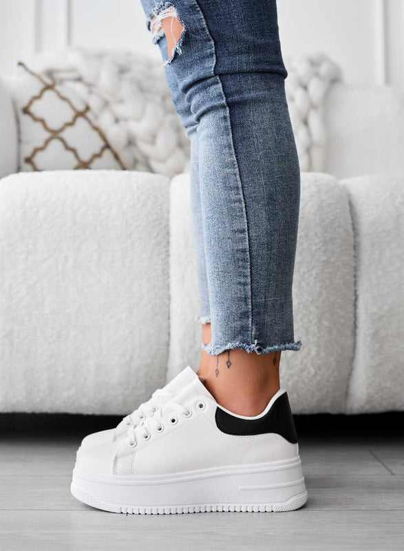 COREEN - Sneakers bianche con retro nero
