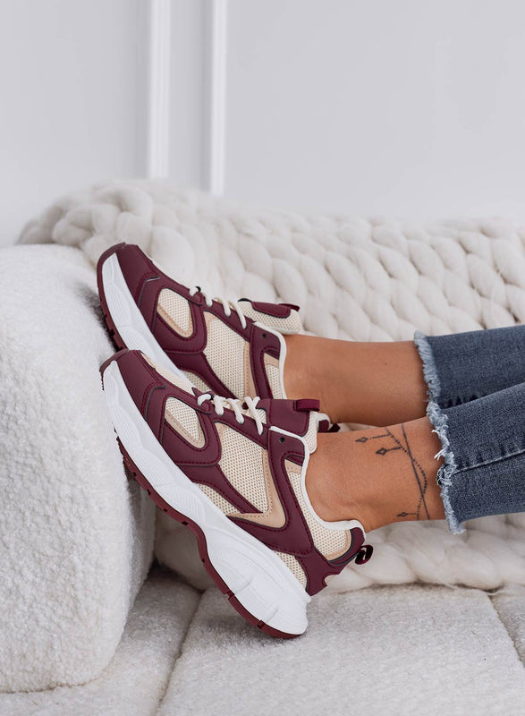 MARINELLA - Sneakers bordeaux con suola spessa