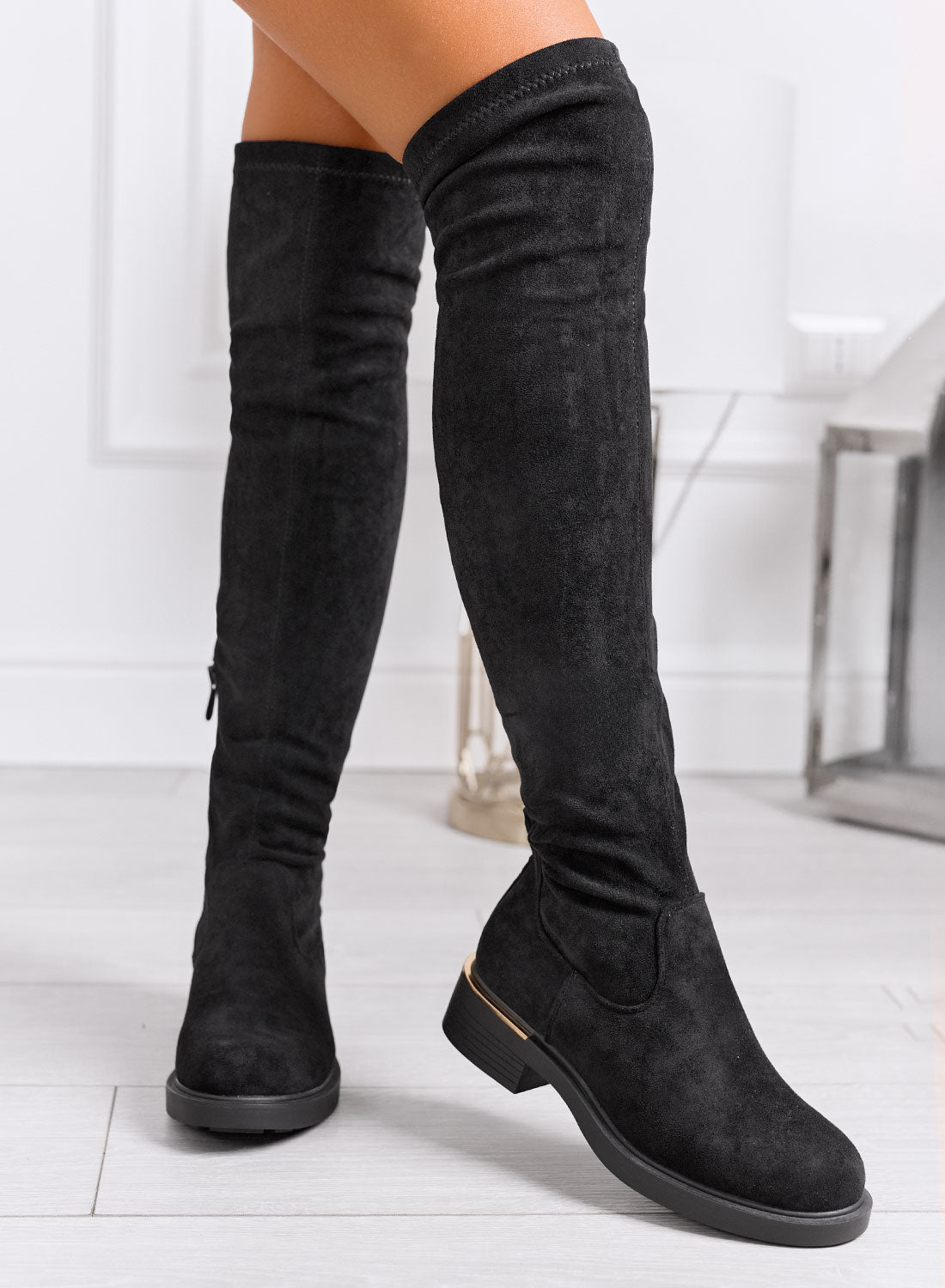SANDY - Cuissardes noires en tissu élastique