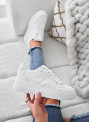 White sneakers with laces