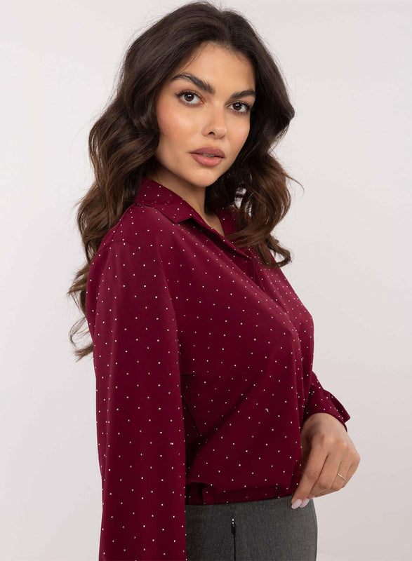 Camicia bordeaux con glitter