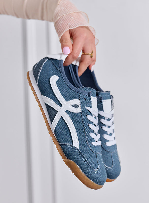 RAMONA - Blue Jeans Sneakers with White Details