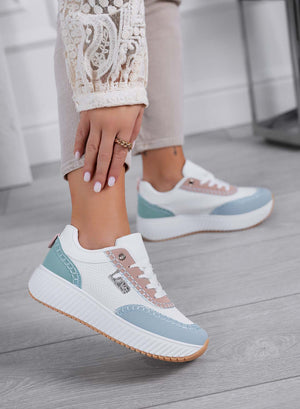 DAVIS - Women's sneakers with thick sole and multicolor contrast panels