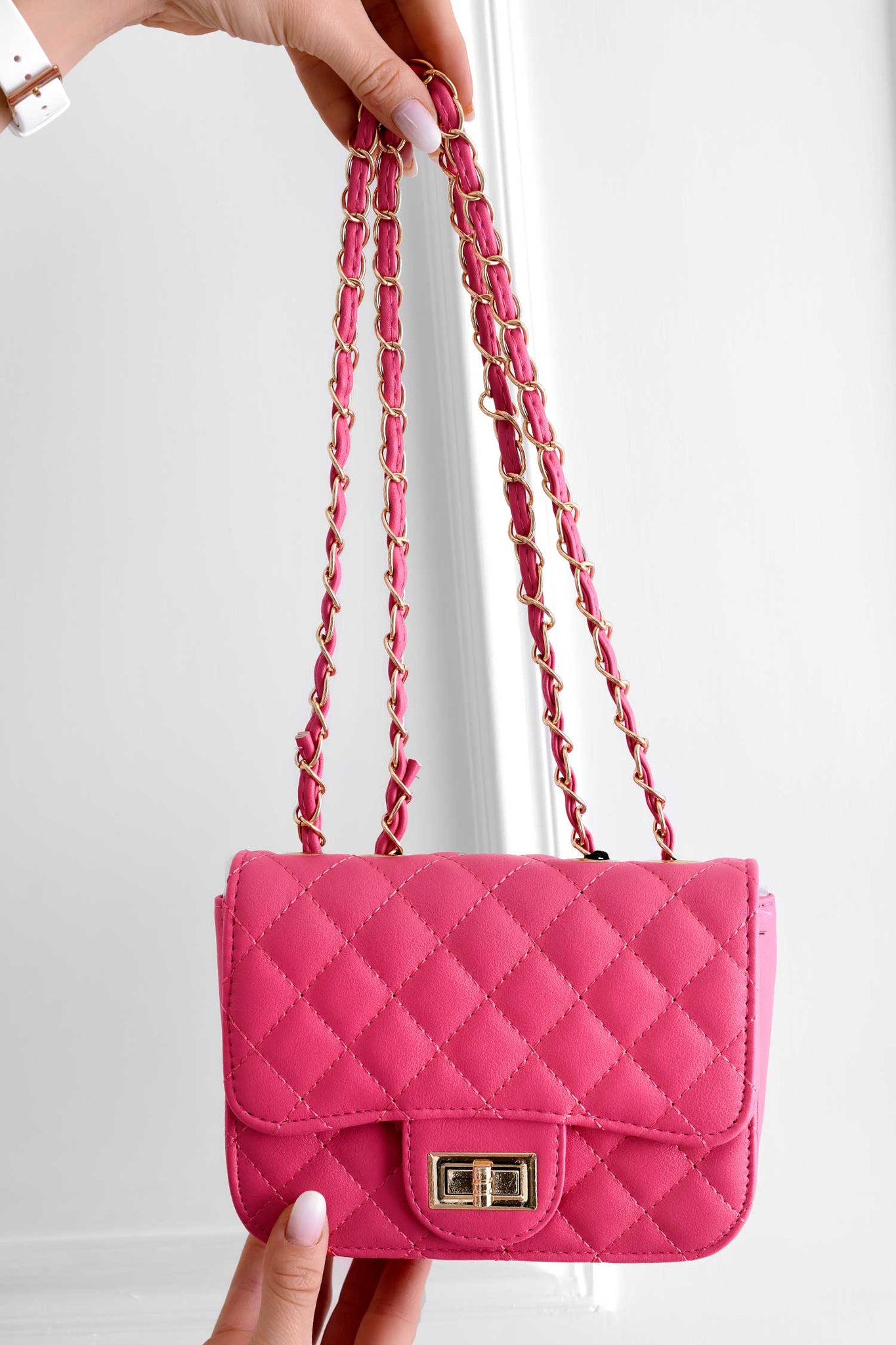 Quilted fuchsia B224 bag