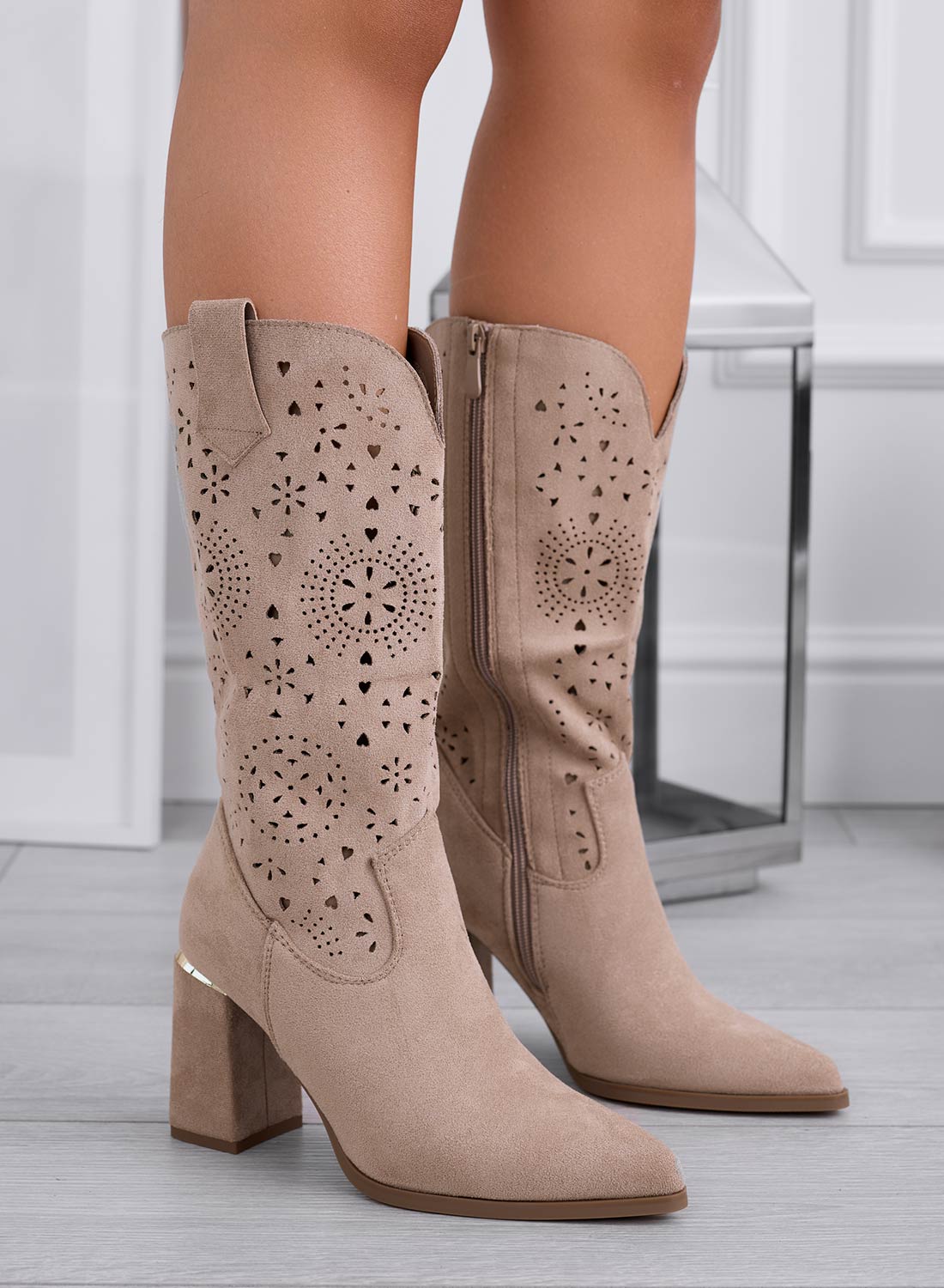 MARIGOLD - Perforated mud camper boots with comfortable heel