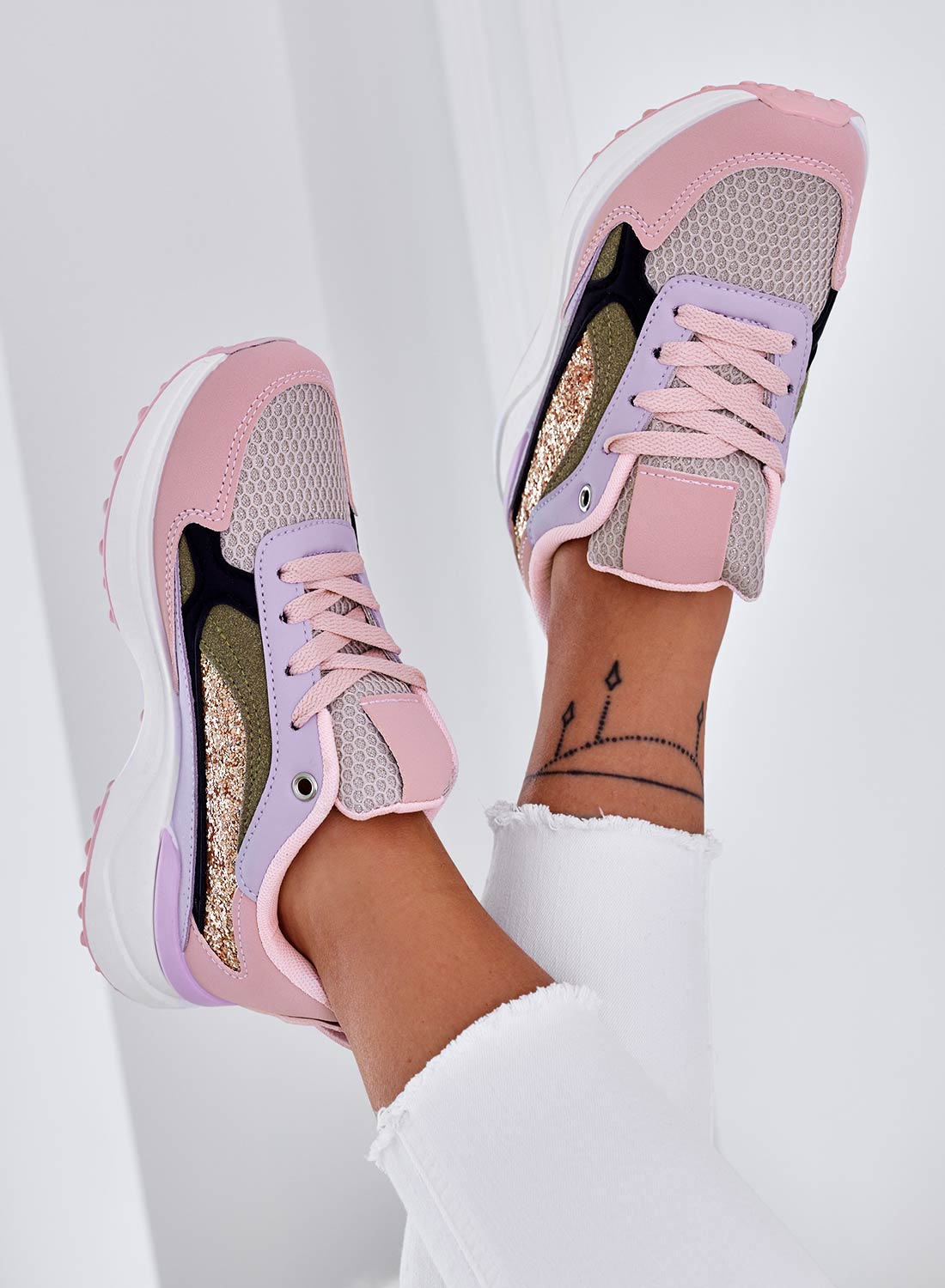 ADRIENNE - Baskets sportives multicolores roses