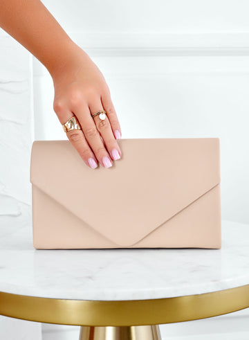 Beige B205 clutch bag