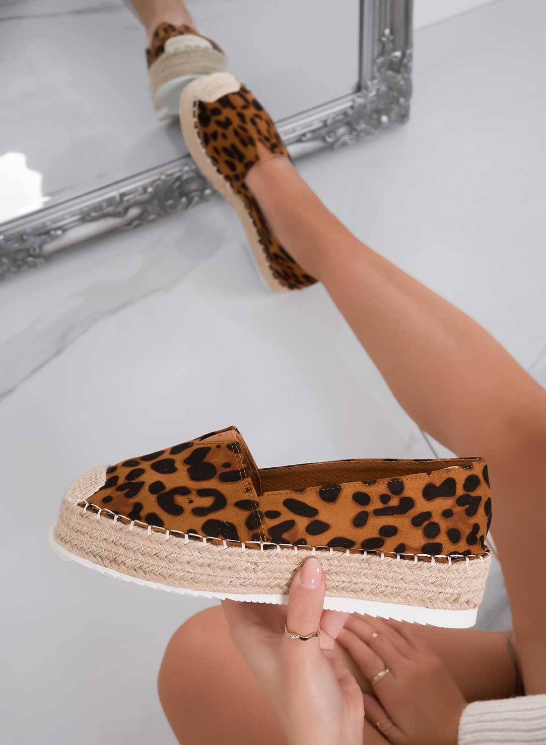 NORMA - Espadrillas maculate con zeppa