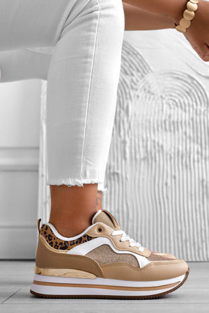 Mud sneakers with animal print inserts