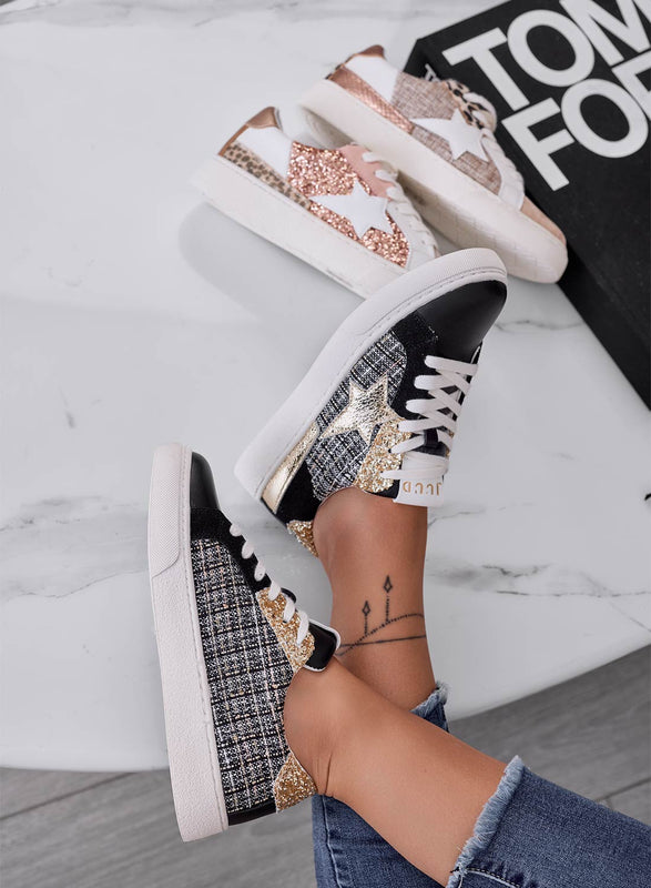 WAYS - Sneakers nere basse con tessuto intrecciato e stella