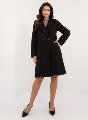 Long black wool coat