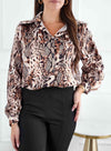 Chemise à motifs en satin