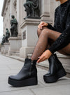 MARGHERITA - Botines negros con cuña y strass