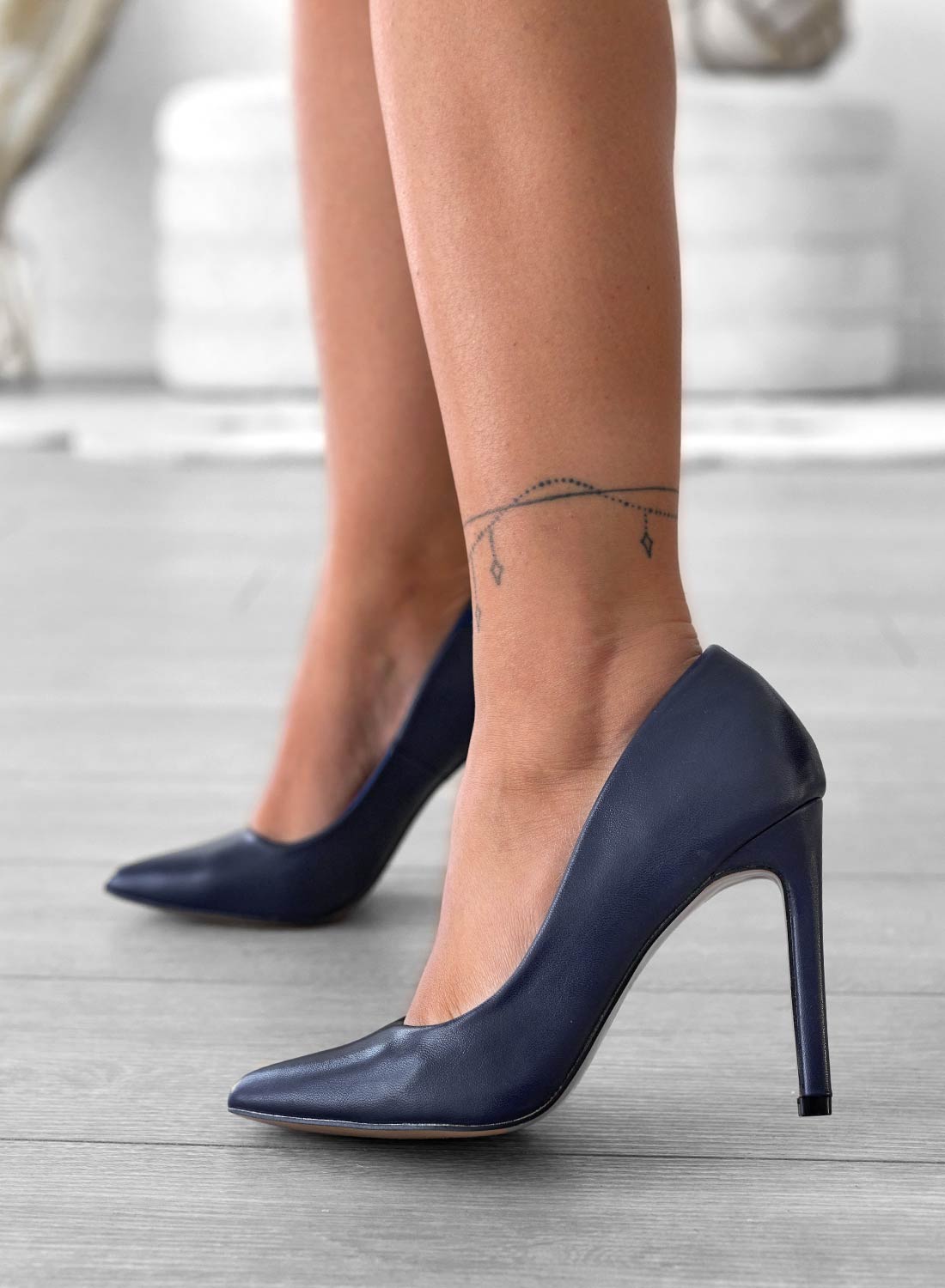 BERTA - Alexoo blue faux leather pumps with high heel