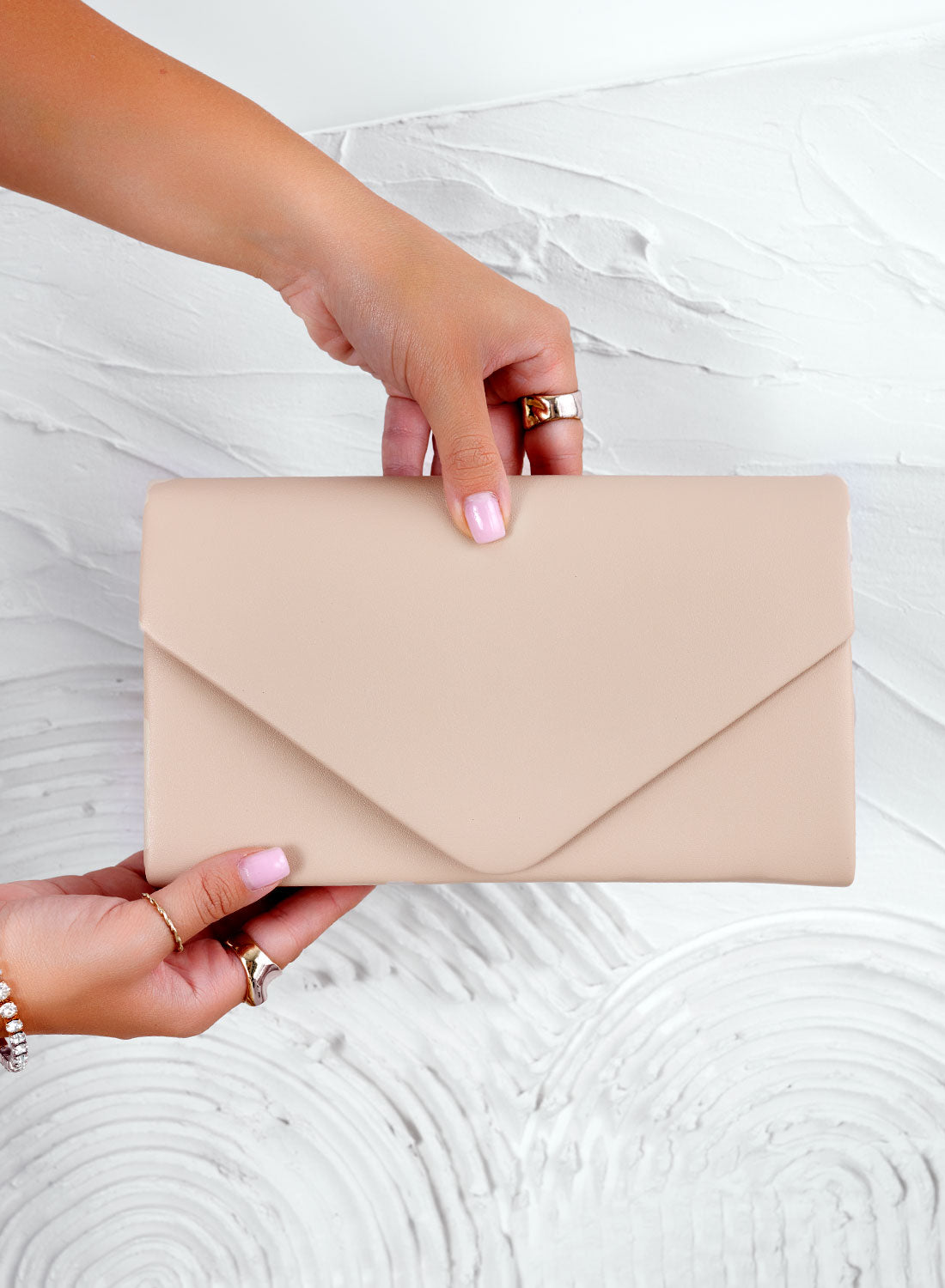 Beige B205 clutch bag