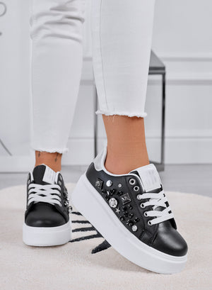 KELLY - Sneakers nere con zeppa e applicazioni gioiello