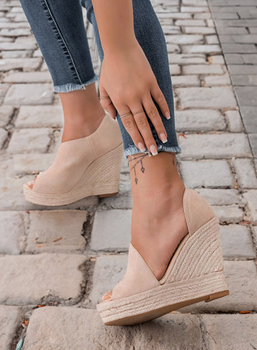 JOLIE - Beige espadrilles with rope wedge