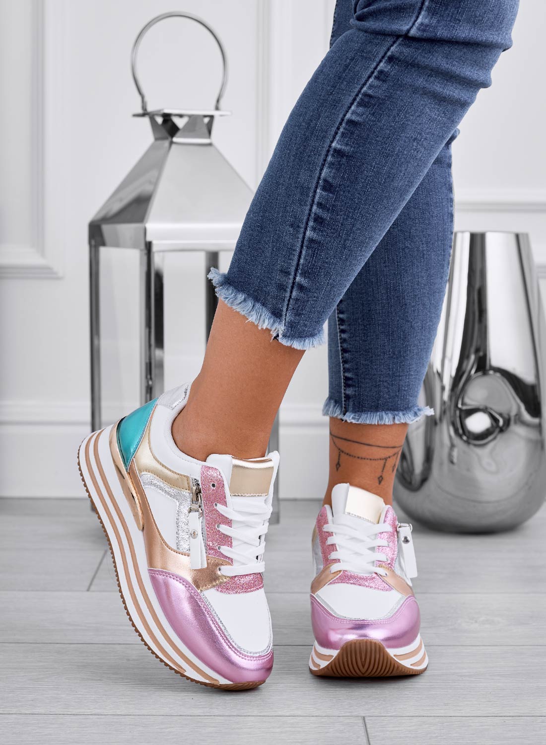 JANNY - Multicolor wedge sneakers