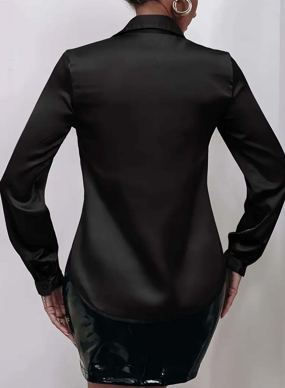 Black satin shirt