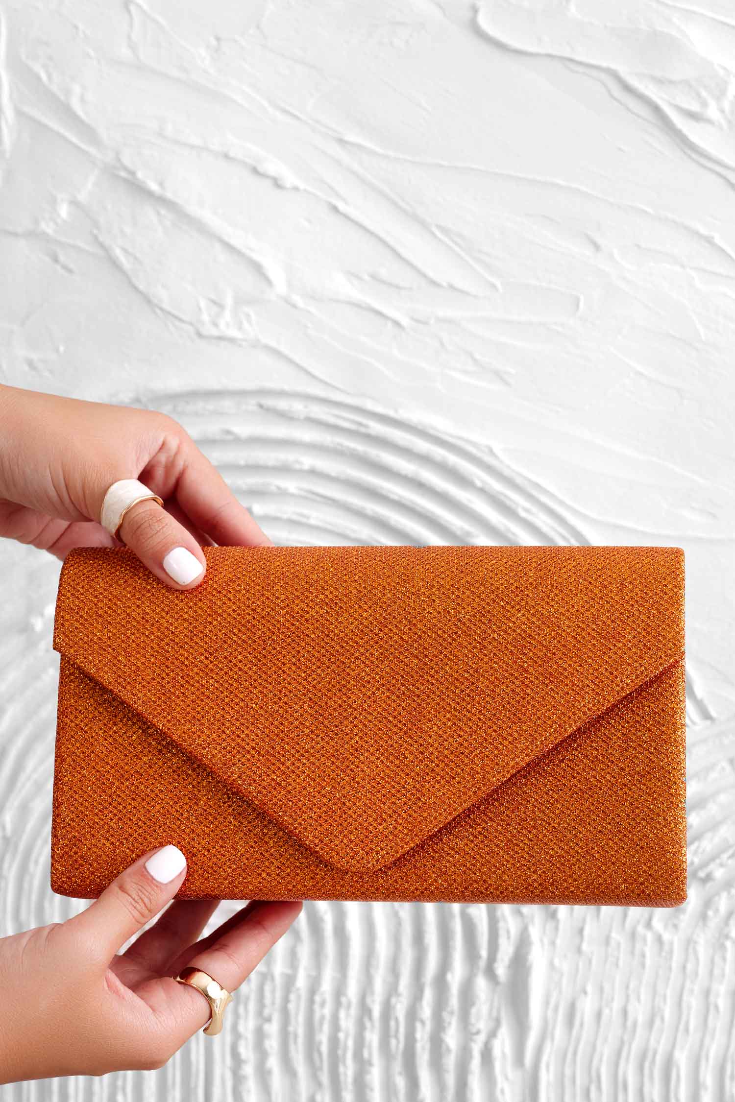 Pochette B221 orange pailletée