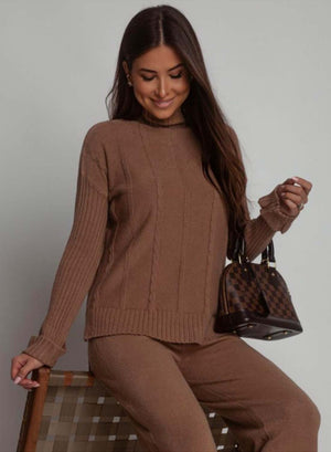 Brown knit set