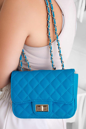 Quilted blue B224 bag