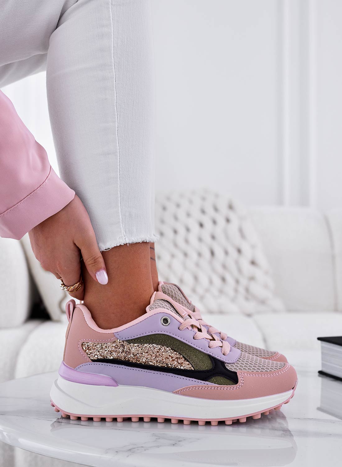 ADRIENNE - Baskets sportives multicolores roses