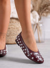 ALLEN - Ballerine bordeaux con borchie a sfera argento