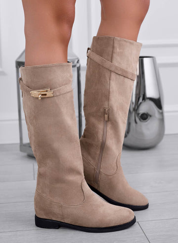 ARENA - Suede mud boots with gold plate