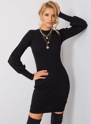Black knit dress
