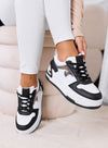 BRIGIDA - Sneakers bianche con zeppa e dettagli neri