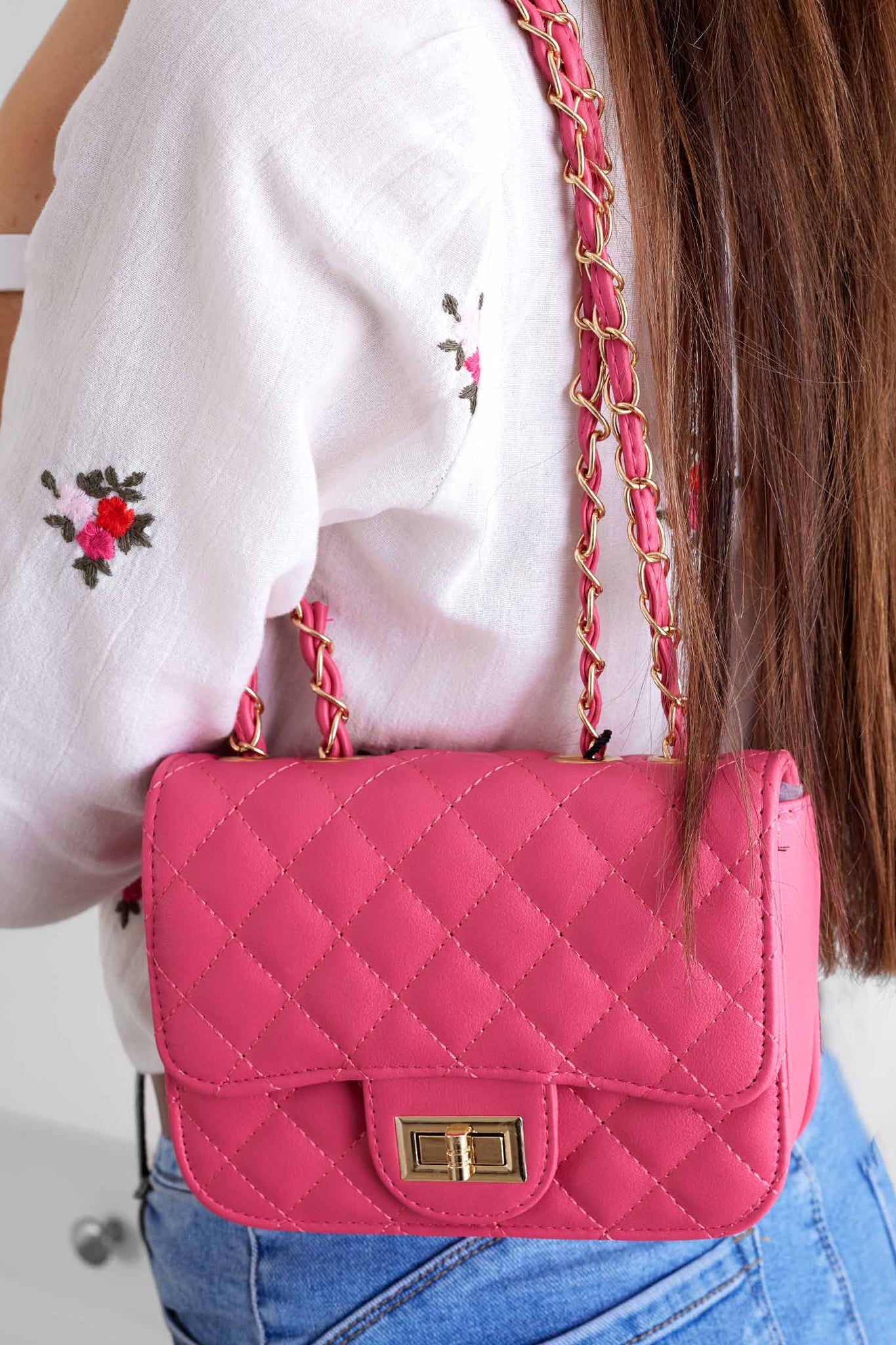 Quilted fuchsia B224 bag