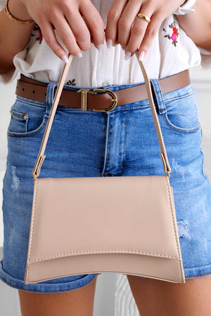 Beige shoulder bag B225