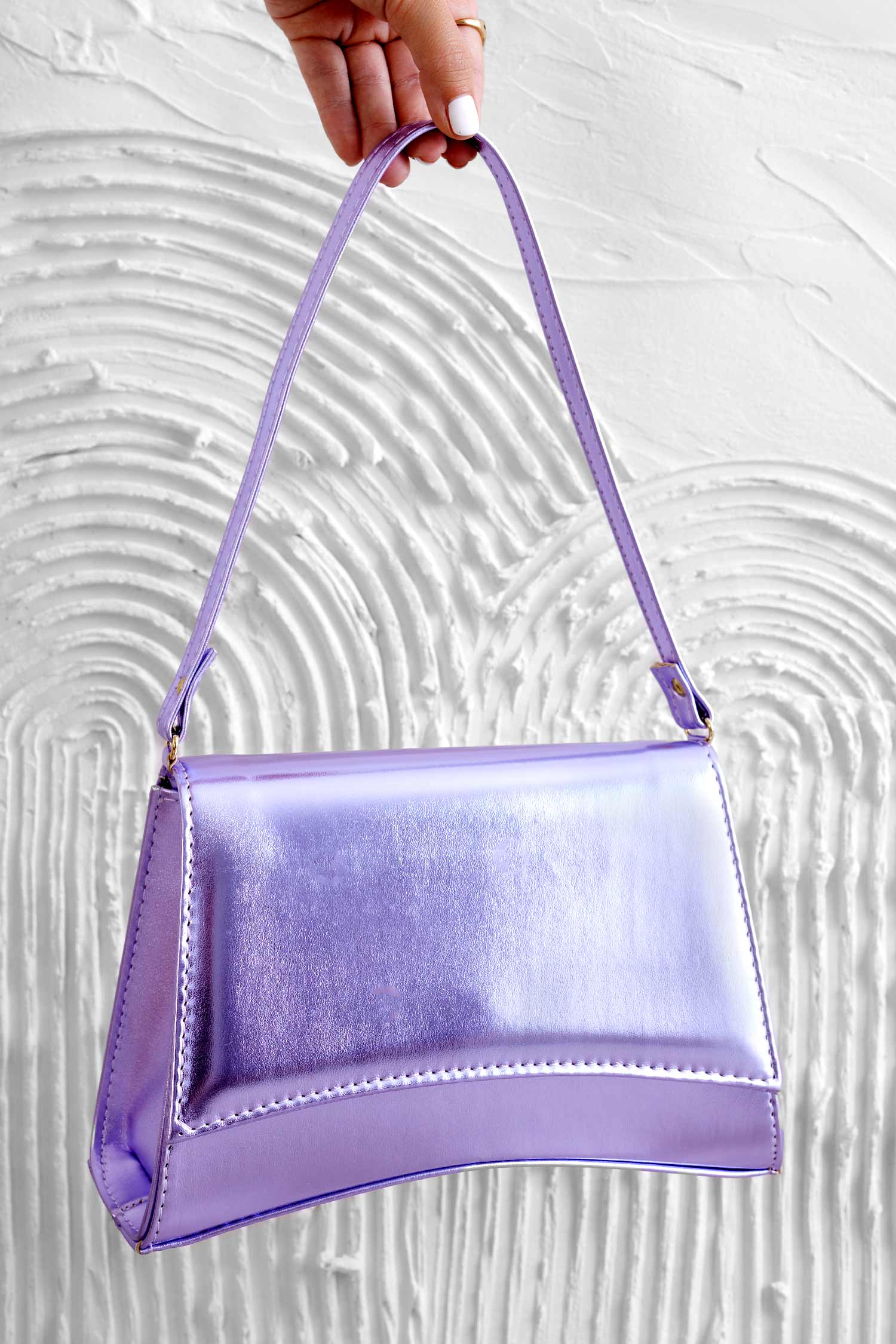 Sac à bandoulière B225 violet métallisé