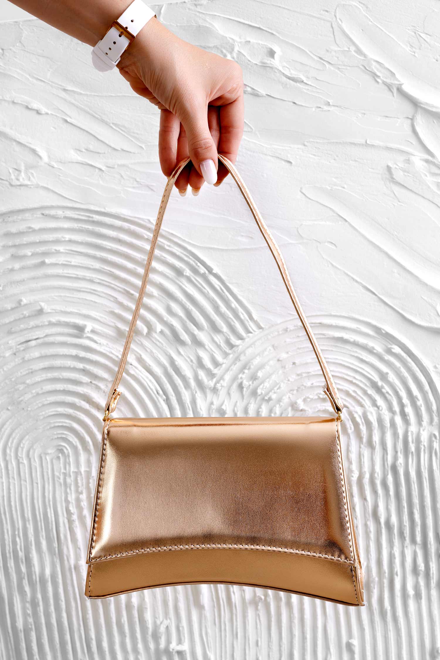 Sac à bandoulière B225 or rose métallisé