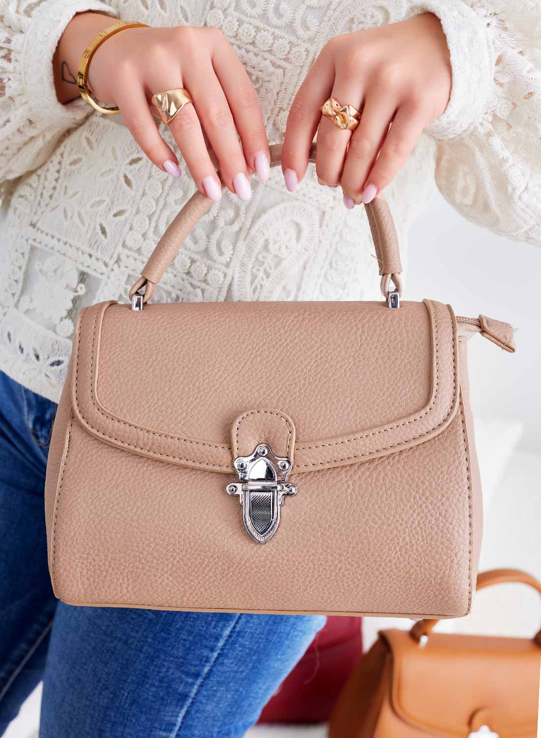 Sac taupe avec bandoulière B232