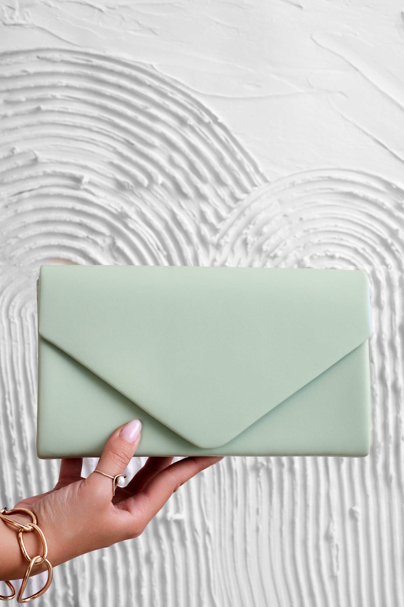 Pastel green B205 clutch bag