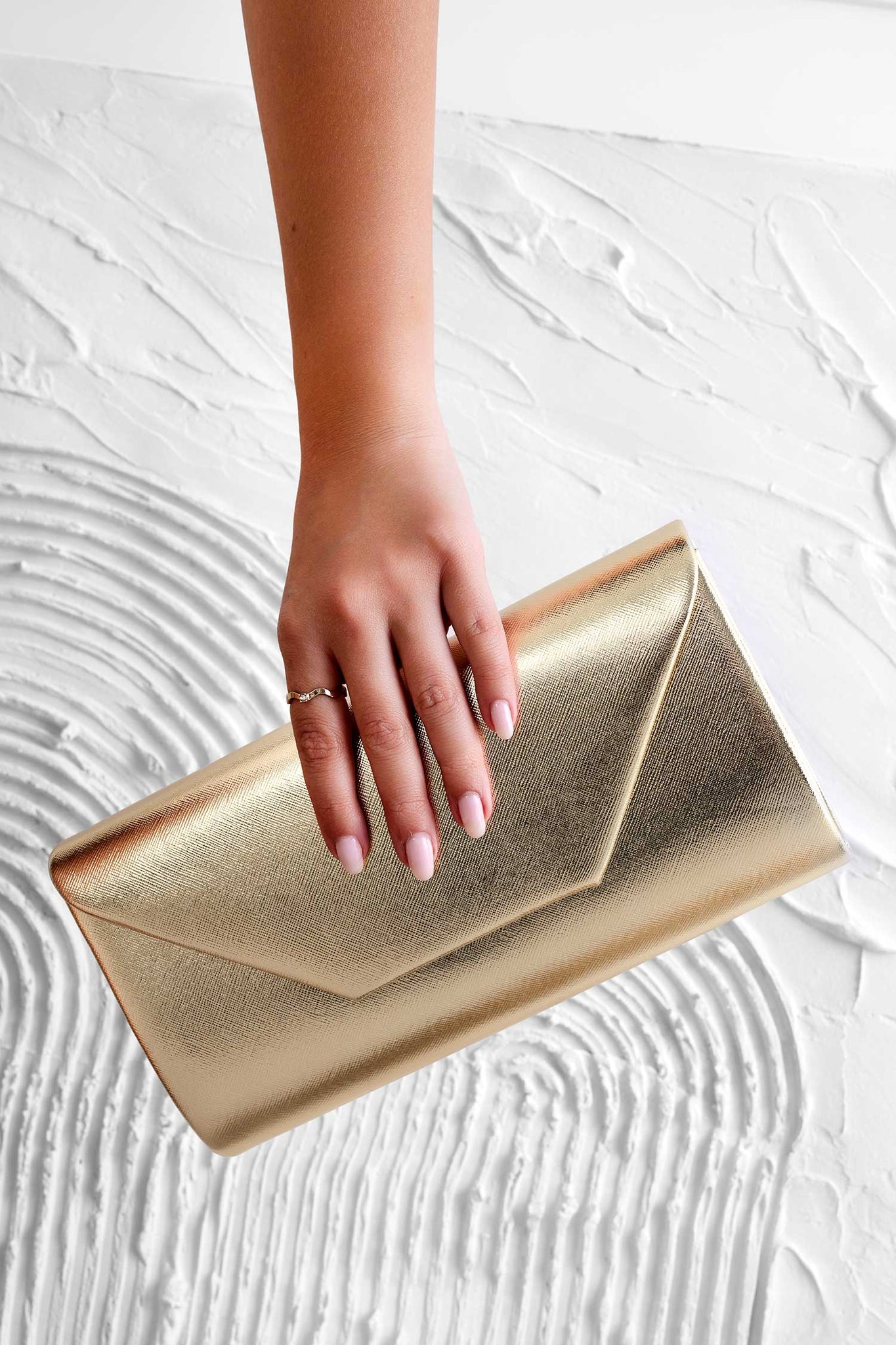 Metallic gold B216 clutch bag