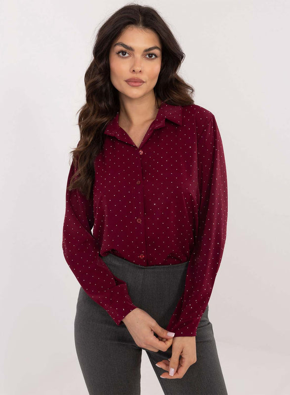 Camicia bordeaux con glitter