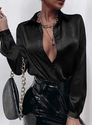 Black satin shirt