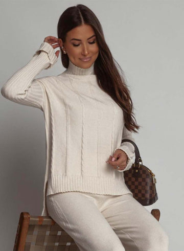Beige knit set