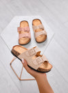 DALIA - Sandali beige Ciabatte bambina con doppia fibbia