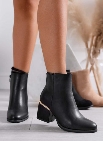 DARIA - Black ankle boots by Alexoo in faux leather with comfortable heel