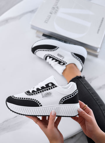 DAVIS - Women's sneakers with thick sole and black contrast panels