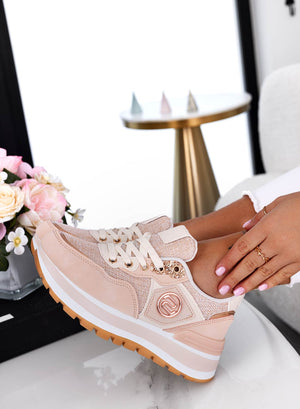 ERSILIA - Pink fabric sneakers